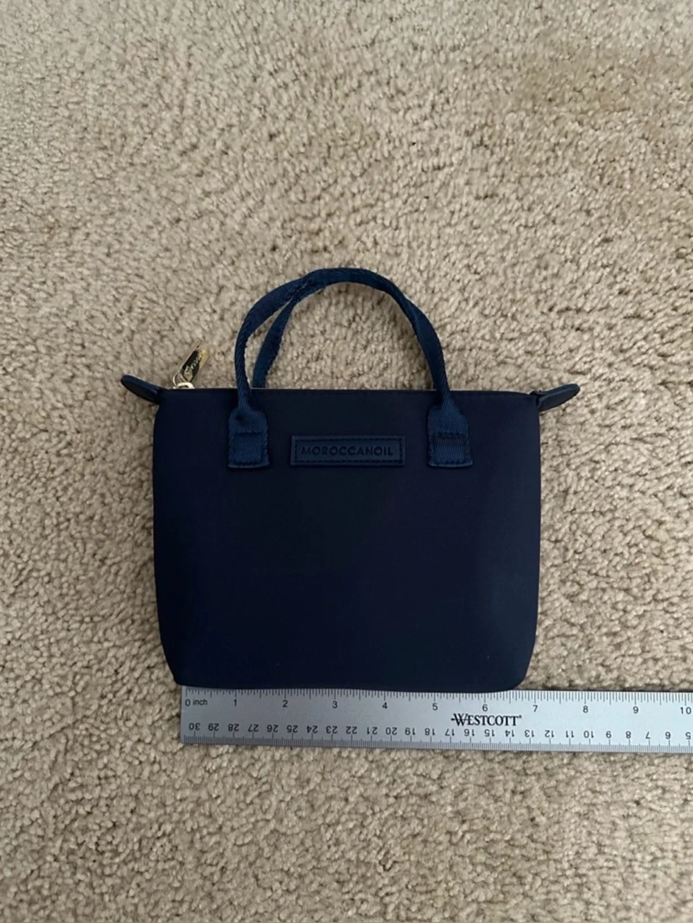 Moroccanoil Navy Blue Travel /‎ Cosmetic Bag w/Handle New Super Cute!